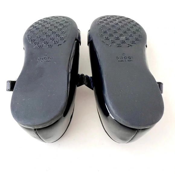 GUCCI | Baby Girl Mary Jane Ballet Flat Web Stripe Bow Navy Blue Leather US 5 - Picture 14 of 16